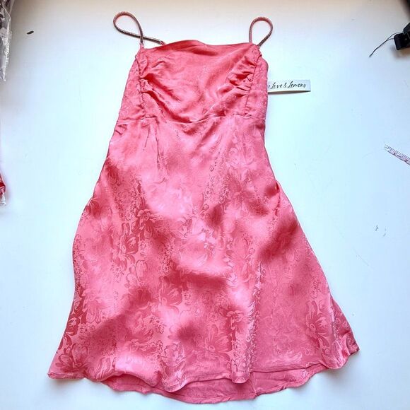 NWT For Love & Lemons. Gabrielle mini dress in pink Size M - Picture 15 of 15